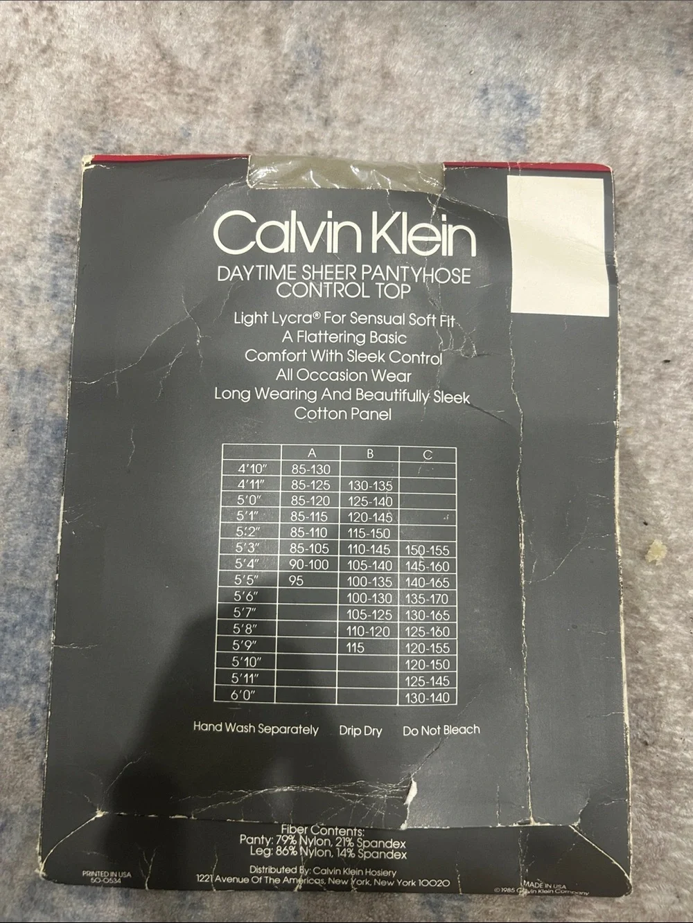 Calvin Klein #720 Barley size C Daytime Sheer Control Top sandaltoe Pantyhose